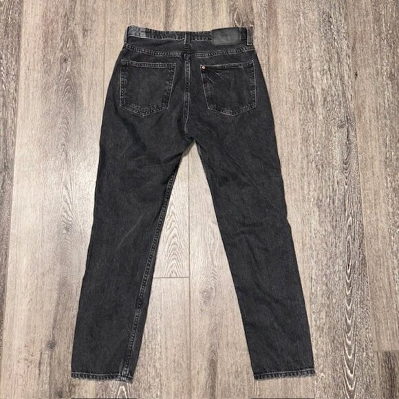 &Denim by H&M Women Boyfriend Mid Rise Black Denim Pants Jeans Size 2 - Picture 4 of 5